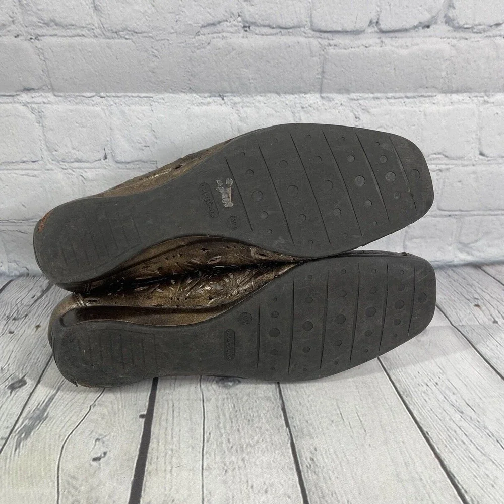 Nurture Flat Size 9.5 M Gold Rustic Comfort Cushioned Ballet Slip On Shoes - Picture 6 of 12